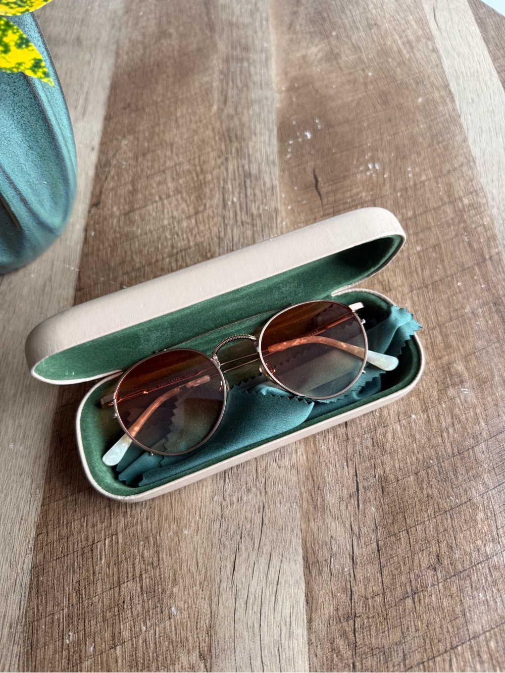 CRAP Eyewear Round Metal Frame Sunglasses in Rose Gold with Brown Lenses